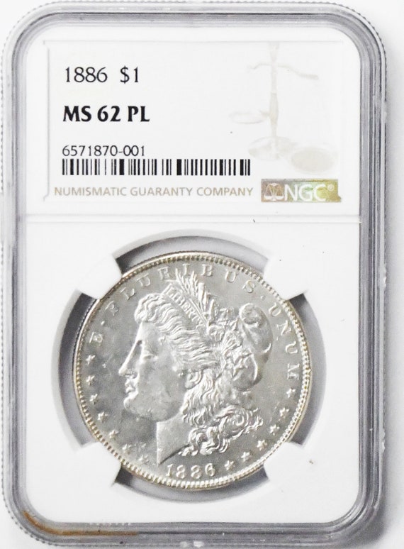 1886 1 Morgan Silver One Dollar MS62 PL NGC Philad