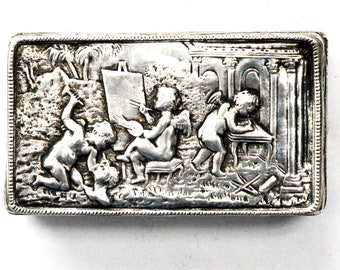 Sterling Georg Roth Hanau Germany Cherubs Fine Arts Painting Sculpting Box