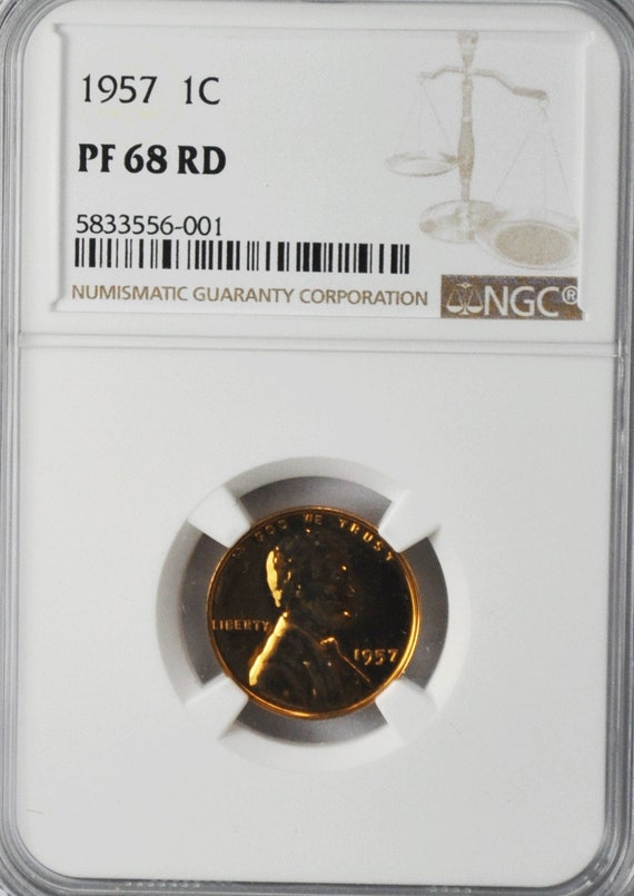 1957 1c Proof Lincoln Wheat Cent One Penny NGC PF6