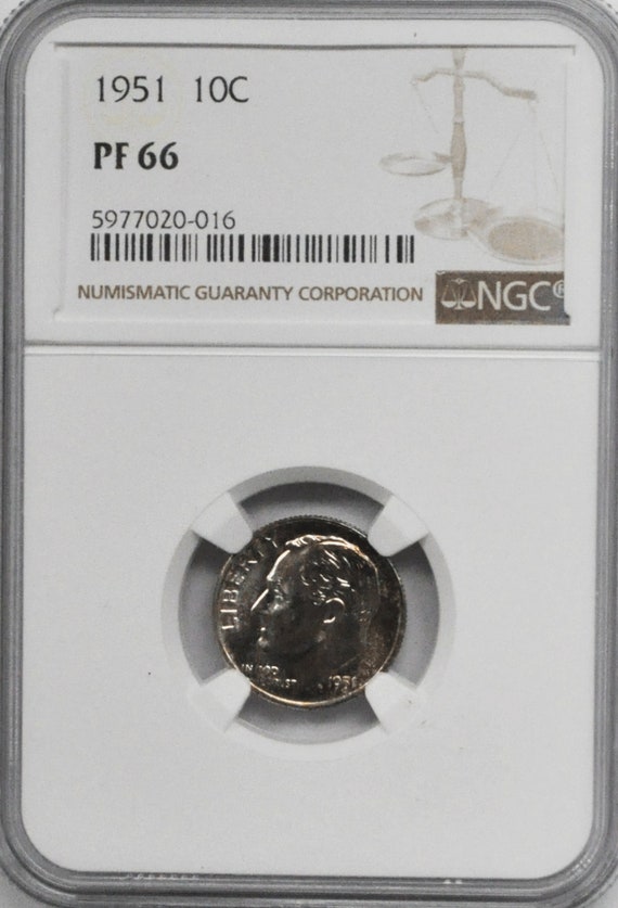 1951 10c Roosevelt Silver Proof Dime Ten Cents NGC