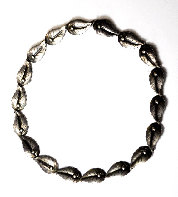 Sterling Silver Denmark SCF Leaf Link Ivy Necklace 13mm Etsy