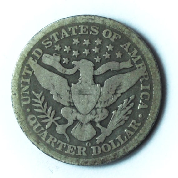 1896 O Barber Silver Quarter Dollar Rare Twenty F… - image 2