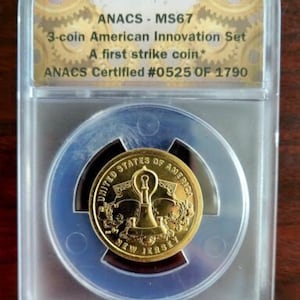 2019 D American Innovation Dollar New Jersey Light Bulb MS67 ANACS First Strike