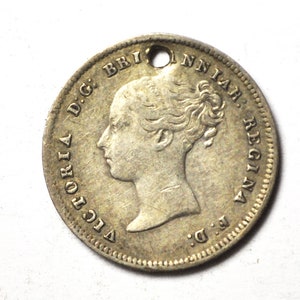 1863 Great Britain 4 Pence Groat Silver Coin Love Token PL Low Mintage Issue