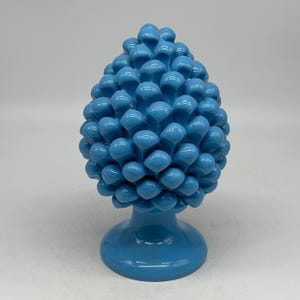 Caltagirone Ceramic Pine Cone cm H.20 Handcrafted Beige Ecru