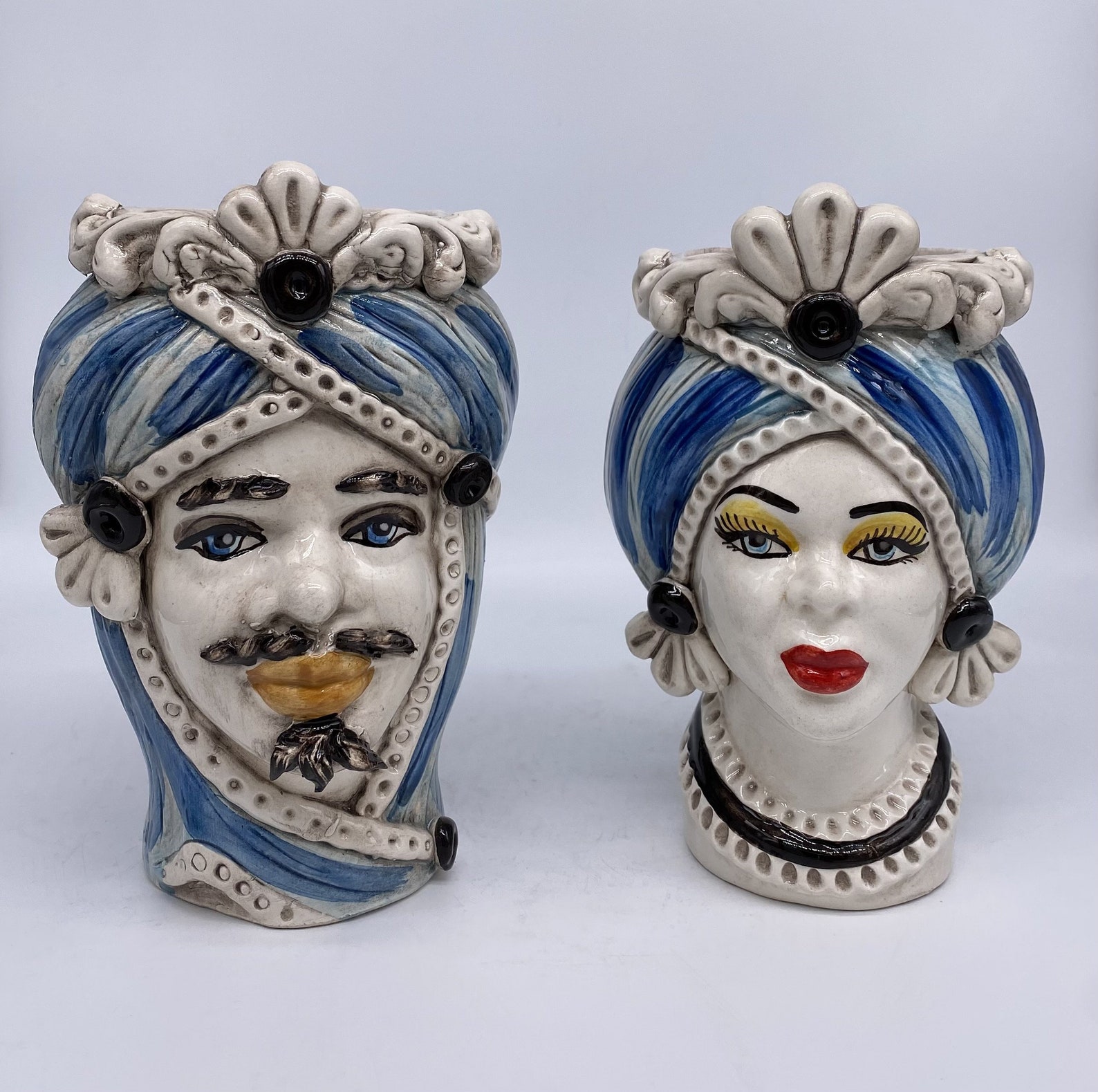 SICILIAN HEADS Moorish Moorish Moorish Ceramics of Caltagirone - Etsy