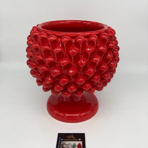 Grytlapp Caltagirone Keramik cm H.20 L.20 Hantverksröd