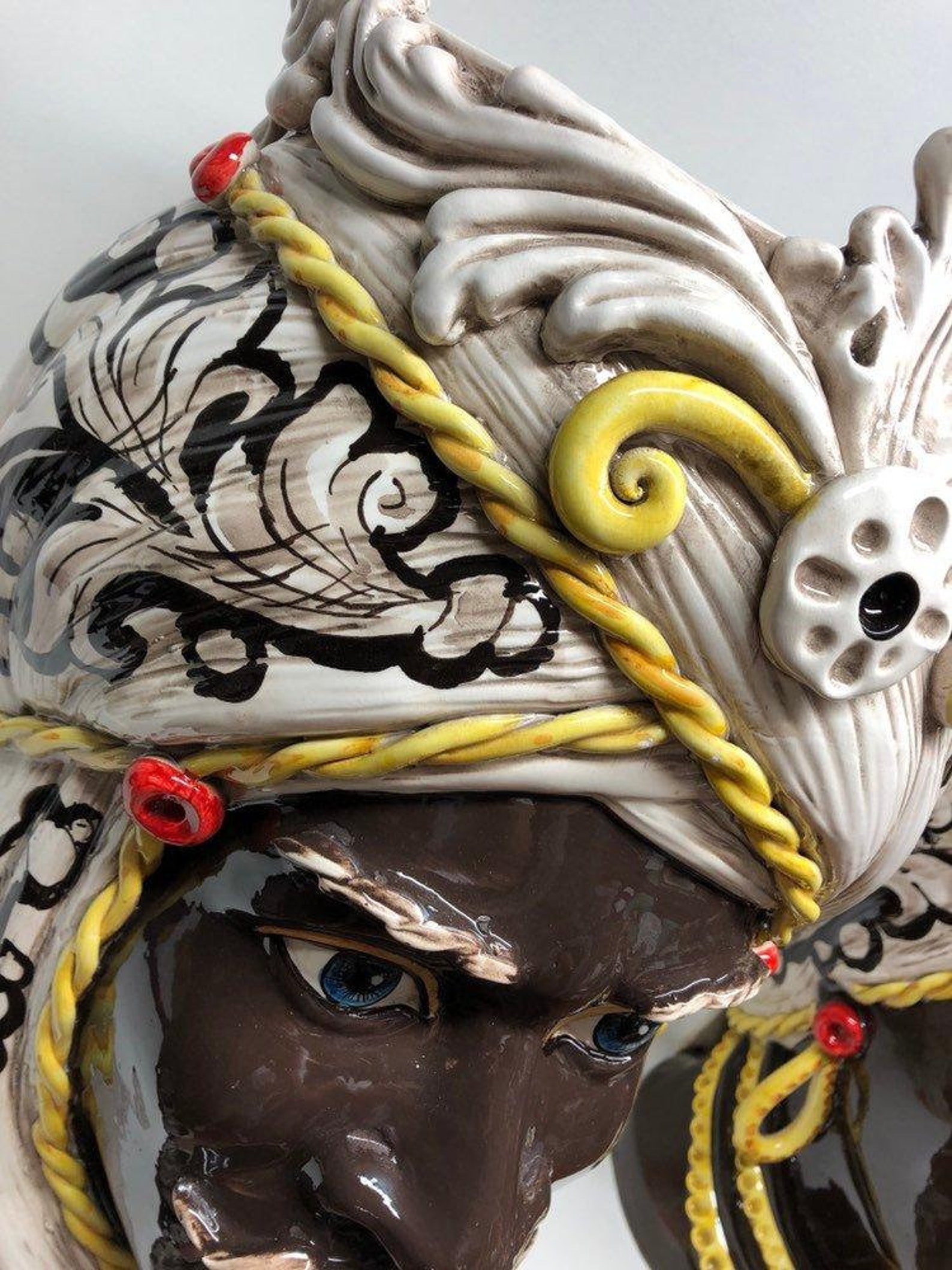 SICILIAN HEADS Moorish Moorish Moorish Ceramics of Caltagirone Etsy