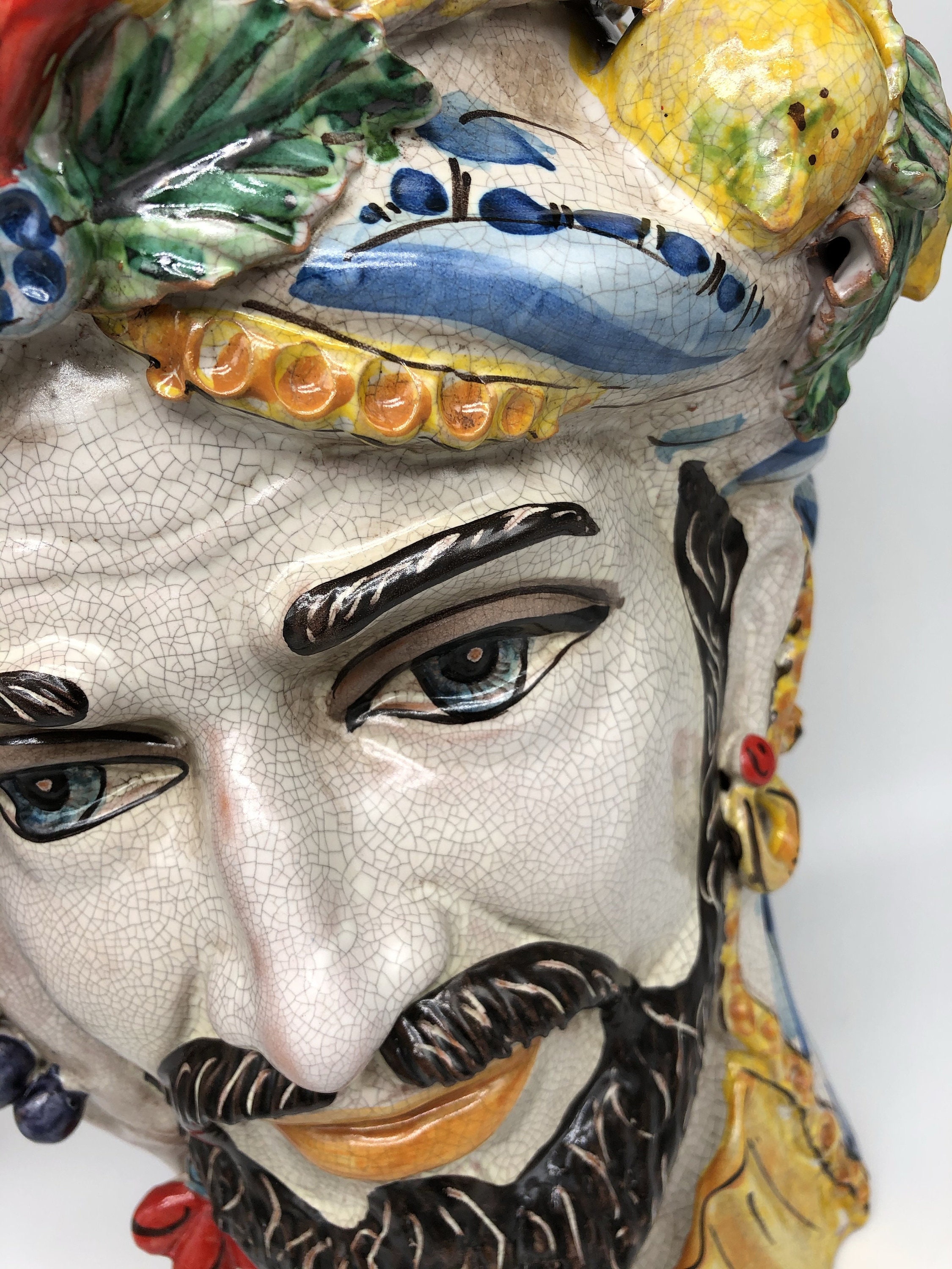 Sicilian Head King White Giant Ceramics of Caltagirone cm H.50 Etsy