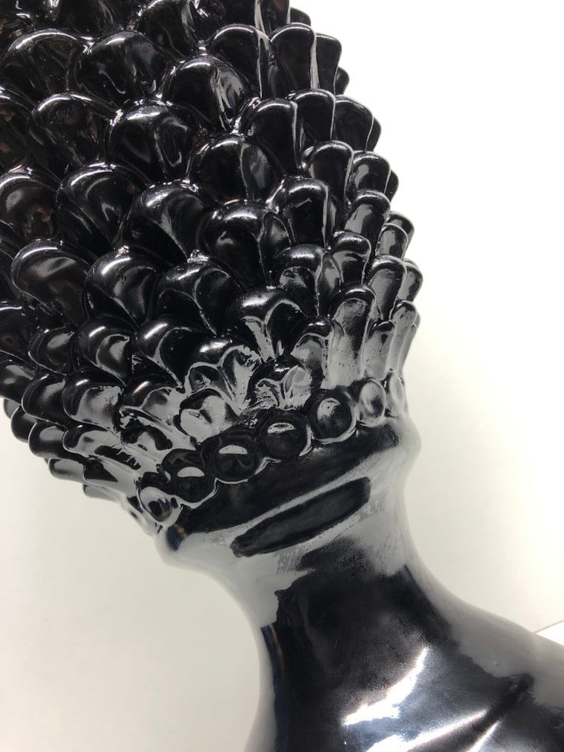 Pigna Ceramica di Caltagirone cm H 45 Artisan Black Modern Line