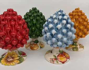 Caltagirone Ceramic Pinecone "4 seasons" Line cm H.20 Handcrafted