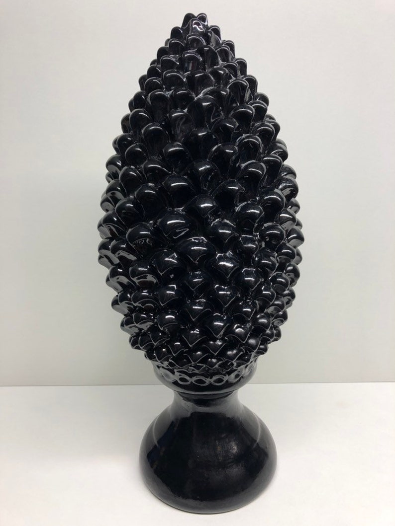Pigna Ceramica di Caltagirone cm H 45 Artisan Black Modern Line