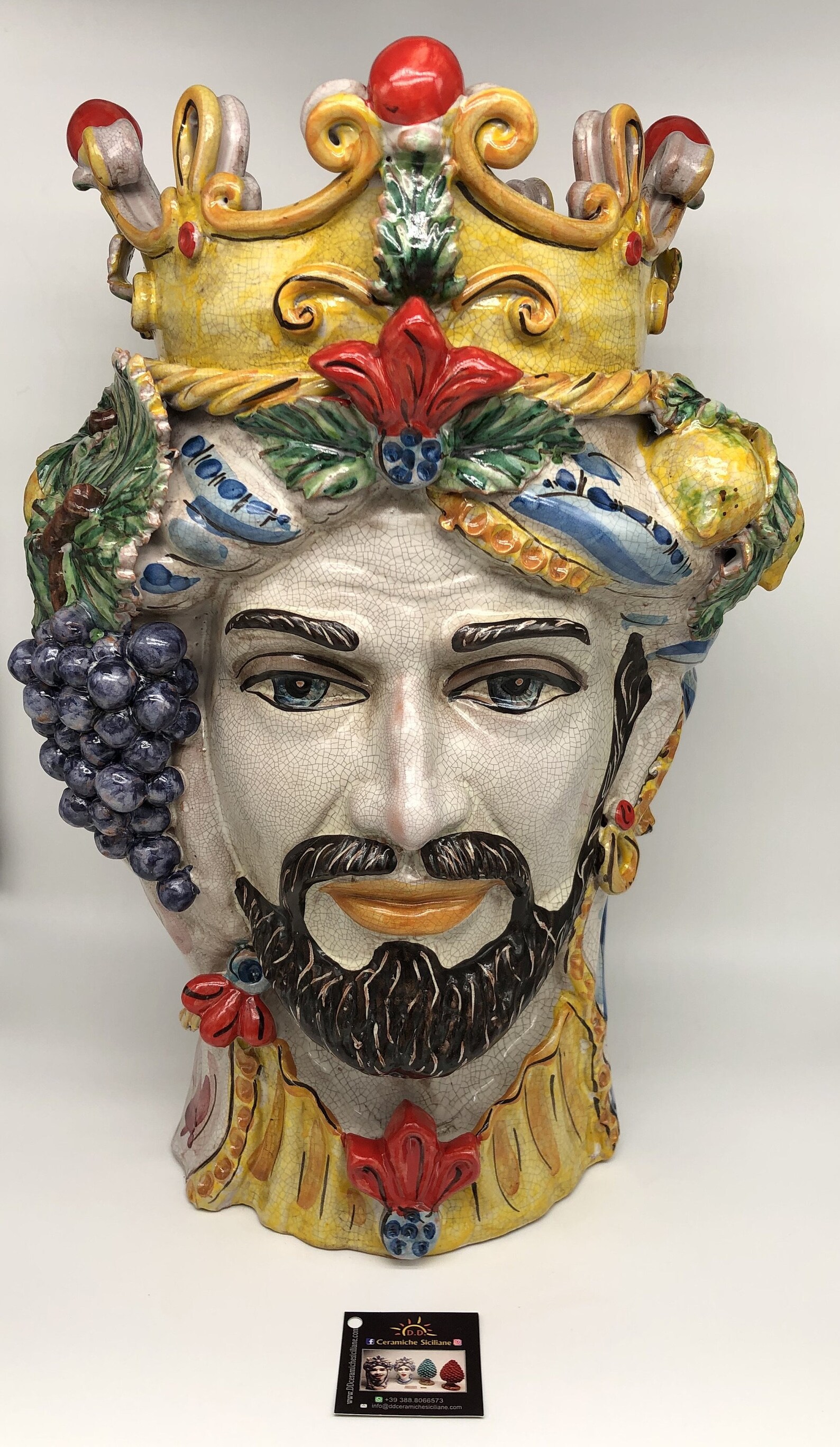 Sicilian Head King White Giant Ceramics of Caltagirone cm H.50 Etsy