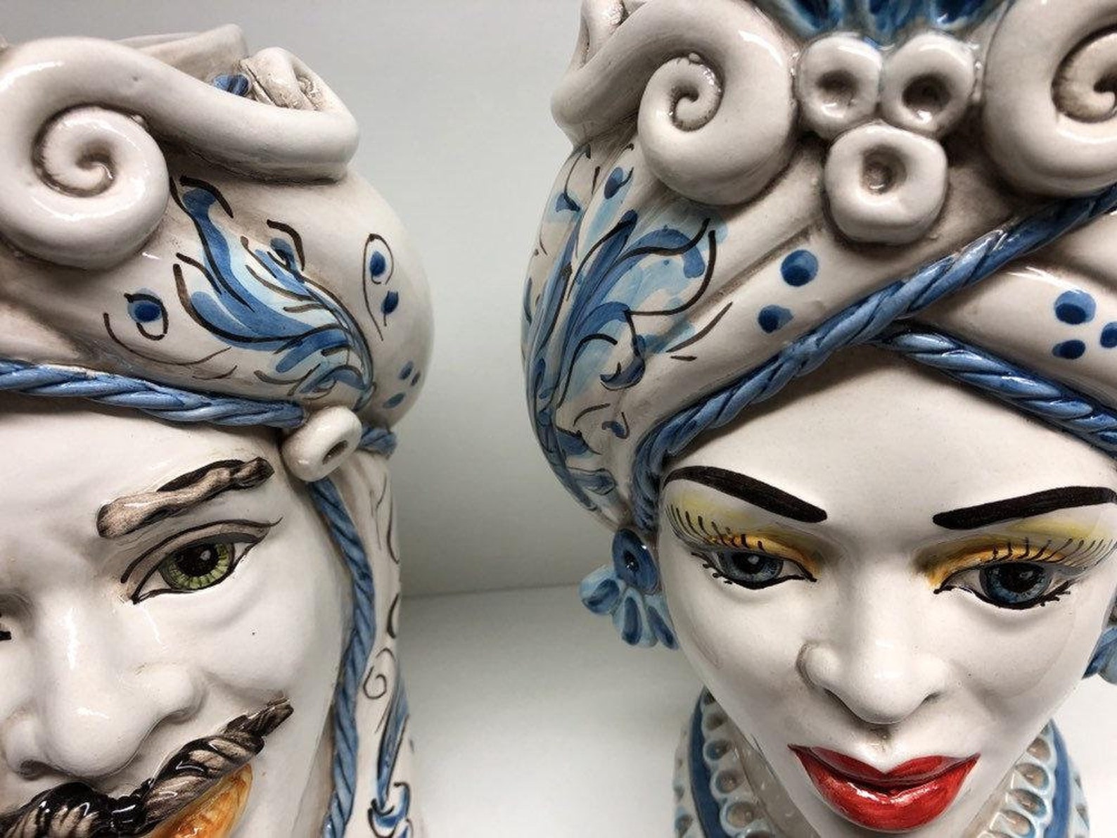 SICILIAN HEADS Moorish Moorish Moorish Ceramics of Caltagirone - Etsy