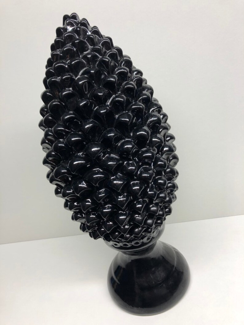 Pigna Ceramica di Caltagirone cm H 45 Artisan Black Modern Line