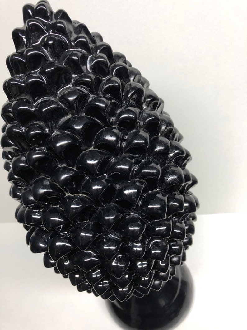 Pigna Ceramica di Caltagirone cm H 45 Artisan Black Modern Line
