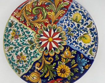 Hand painted decorative plate diameter 30 cm Decoration n.7s