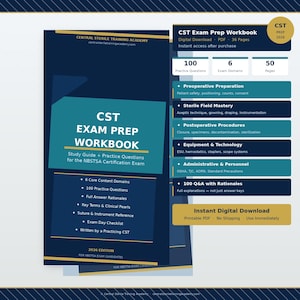 Slaag voor het CST-examen | 100 oefenvragen + antwoordsleutel | Voorbereidingswerkboek NBSTSA Surgical Tech-certificering