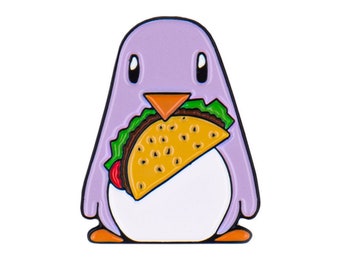 Lavender Taco Penguin Enamel Pin