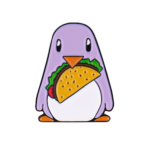 Lavender Taco Penguin Enamel Pin