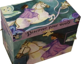 Vintage/2nds with defects , please read the description. Clair De Lune Music Box, Discover Your World Musical Treasure Box, Fairytale