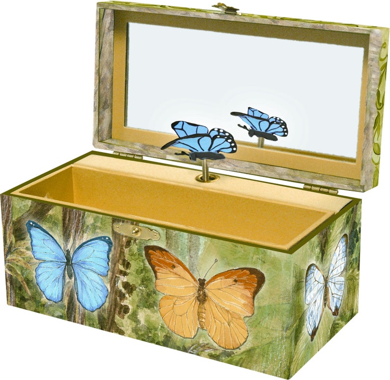 Butterflies Music Box Somewhere In Time Butterfly Musical Etsy