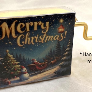 Christmas Hand Crank Music Box, choose a picture & Christmas music