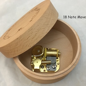 Slipping Through My Fingers Round Beech Wood Music Box, Hand Made Solid Wood Music Box
