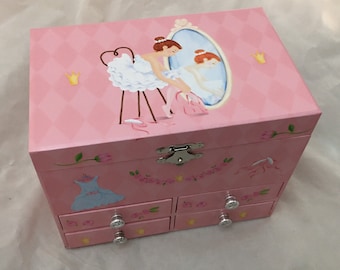 Used, Vintage, 2nd Hand Ballerina Music Box, Swan Lake Musical Jewellery Box, Ballet Jewelry Boxes