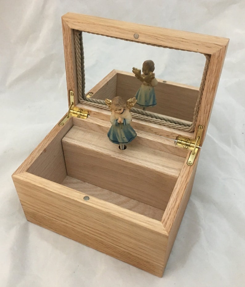 Hand Carved Wooden Angel Music Box plays Slipping Through My Etsy