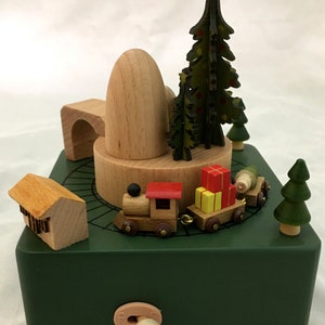Christmas Music Box, Wooden Christmas Decoration, Christmas Train Music Box plays We Wish You A Merry Christmas, Hand made in wood