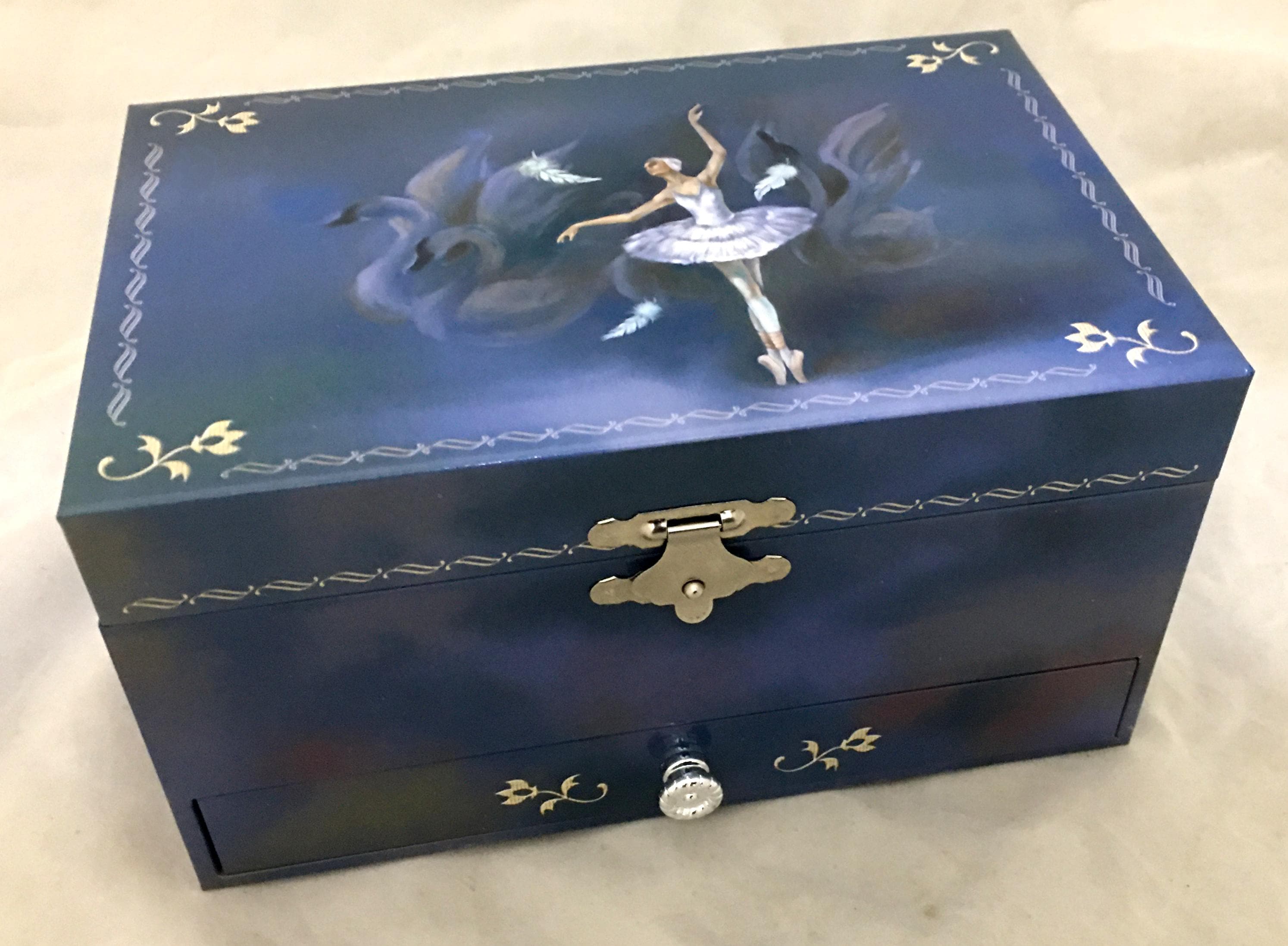 Swan Lake Musical Jewellery Box, Blue Odette Musical Jewellery Box