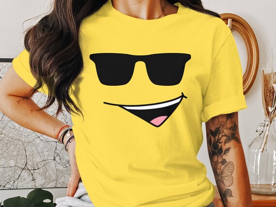 Funny Poop Emoji With Sunglasses T-Shirt Joy Smile Face Tee Funny Poop Emoji With Sunglasses T-Shirt Joy Smile Face Tee
