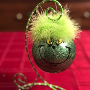 Grinch Ornament, Merry Grinchmas, Smiling Grinch image 1