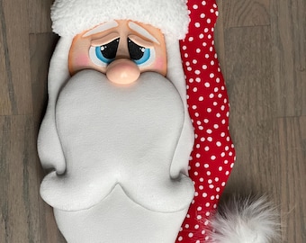 Santa Claus Wreath Attachment, Christmas Decor, Holiday Decoration
