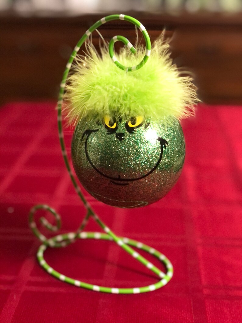 Grinch Ornament, Merry Grinchmas, Smiling Grinch image 2