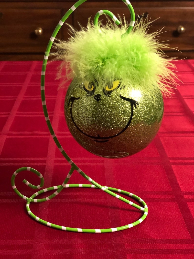 Grinch Ornament, Merry Grinchmas, Smiling Grinch image 3
