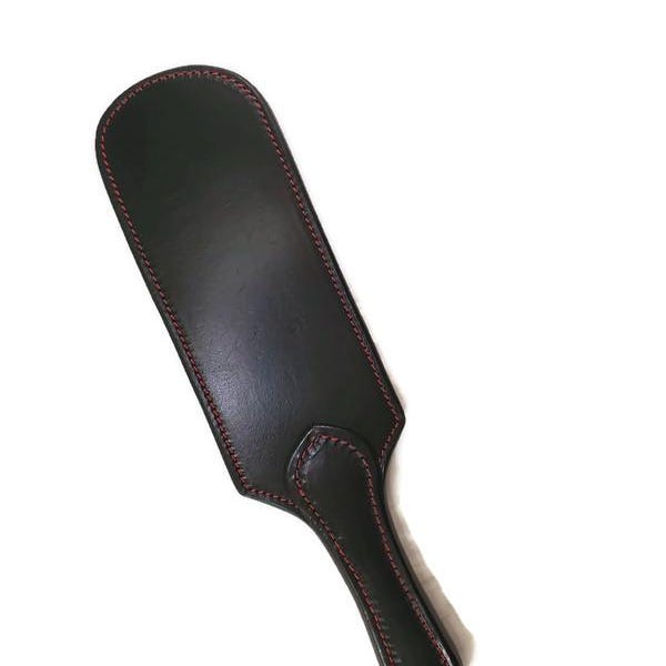 14 inch Black Spanking Paddle - Leather BDSM Paddle