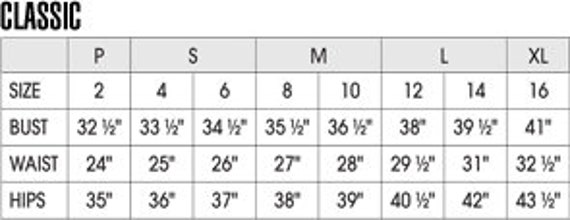 Female Size Chart