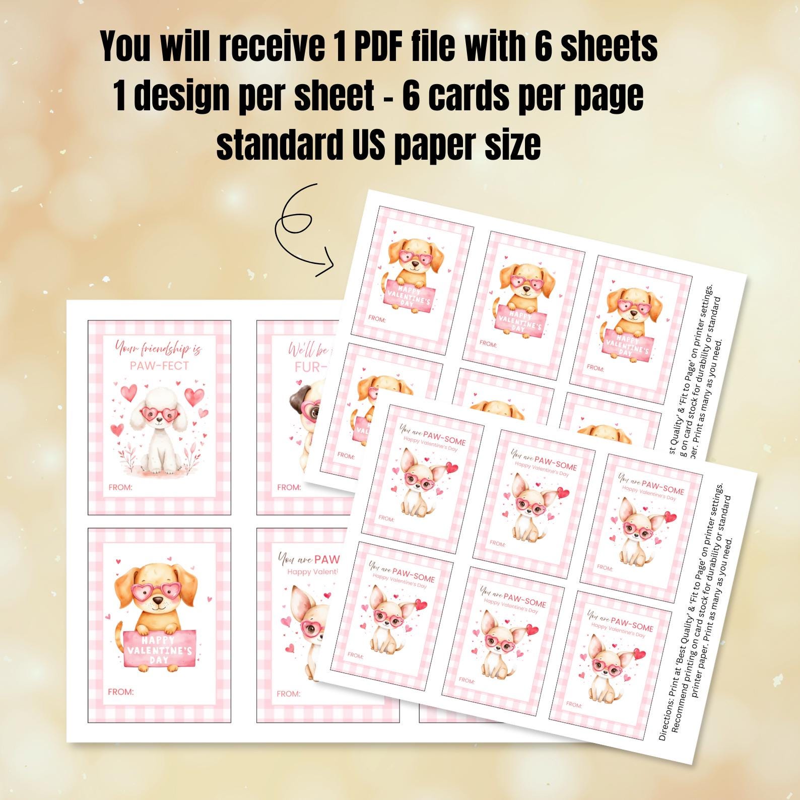 Puppy Dog Valentine's Day Cards, School Class Printable Valentines ...
