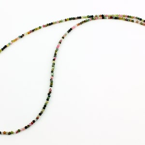 Tourmaline necklace gemstone necklace colorful fine faceted ball necklace with 925 silver snap fastener gift birthday healing