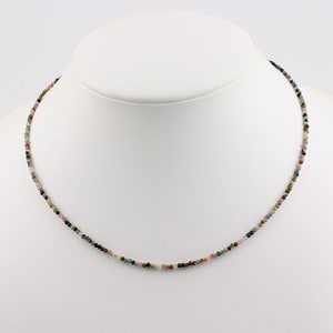 Tourmaline necklace multicolored gemstone faceted ball necklace with 925 silver carabiner clasp gift birthday healing stone approx. 45 cm