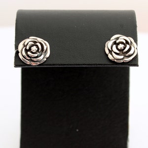 Beautiful Stud Earrings 925 Silver Rose Flower Jewelry Earrings Birthday Gift Women