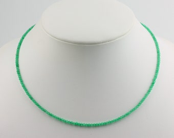 Chrysoprase necklace faceted finely cut gemstone necklace natural green necklace gift necklace 925 silver snap fastener 45 cm
