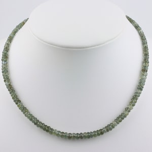 Aquamarine Necklace Faceted Rondelle Necklace Natural Real Precious Healing Stone Necklace Unisex Wedding Gift Birthday Approx. 45 cm