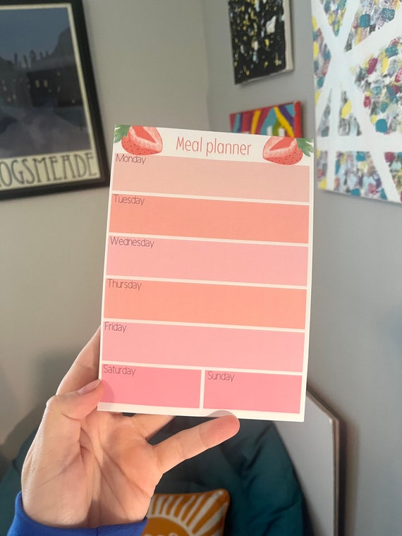 Weekly Meal Planner Notepad Etsy