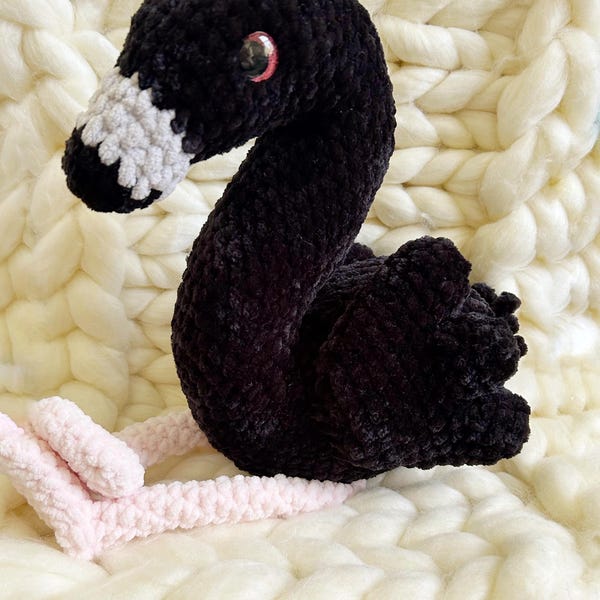 Crochet Black Flamingo Plush