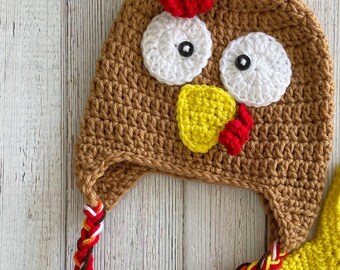 Crochet Turkey Hat, Thanksgiving Beanie, Photo Prop