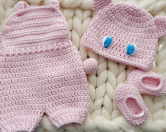Crochet Mew Inspired Baby Costume, Pink Photo Prop Outfit, Newborn Halloween Photography