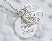 Tree of life chain chain with engraving family chain